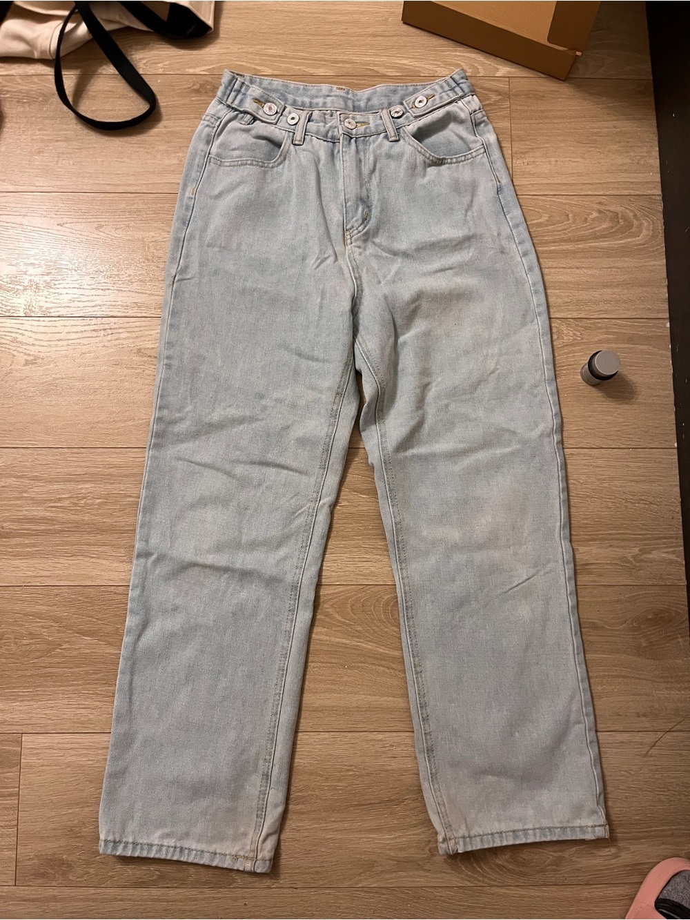 Light Wash High-Rise Straight Leg Jeans ADJUSTABLE